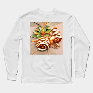 Pine Cones with Holly Long Sleeve T-Shirt